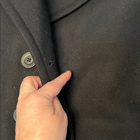 NILI LOTAN RED CUFF VIRGIN WOOL SHORT PEACOAT BLACK SIZE 6 - Picture 9 of 16